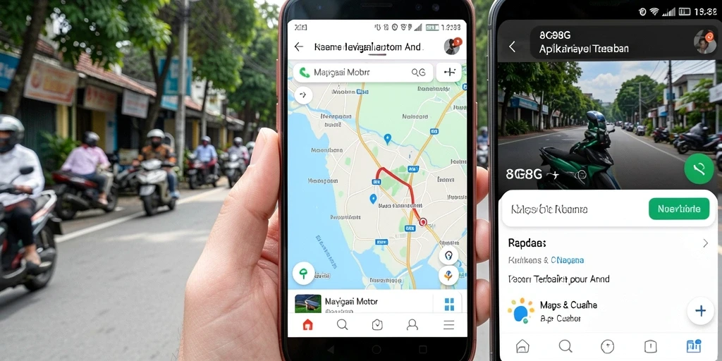 Tampilan antarmuka aplikasi 8G8G untuk navigasi motor.