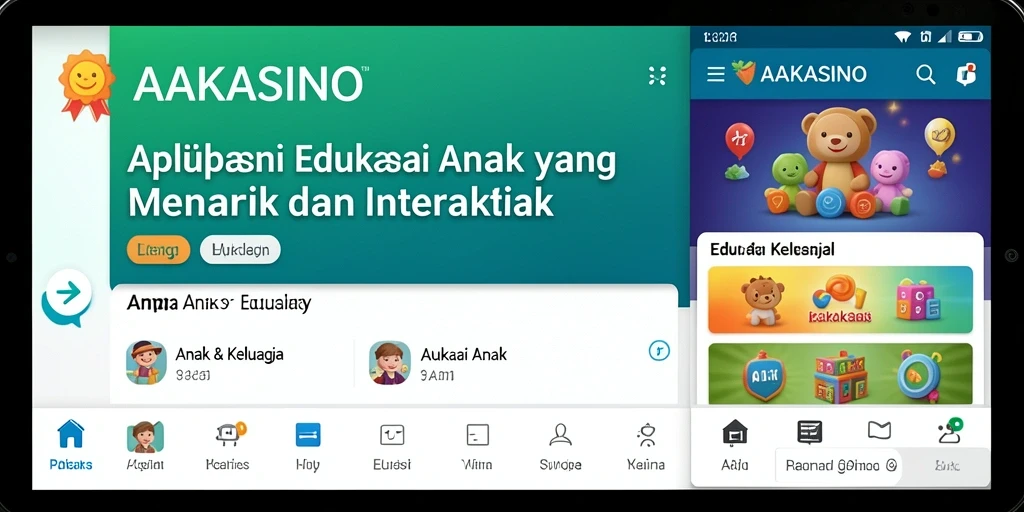 Tampilan antarmuka AAKASINO yang ramah anak dan interaktif.