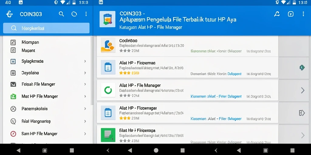 Screenshot utama COIN303 yang menampilkan antarmuka pengelola file modern.