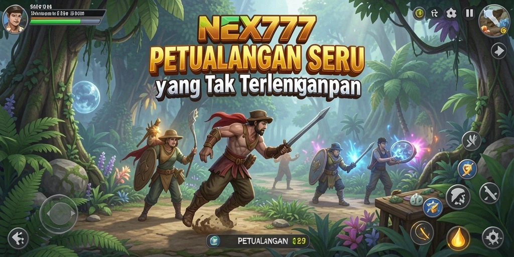 Antarmuka menarik dari game Petualangan NEX777 yang penuh warna.