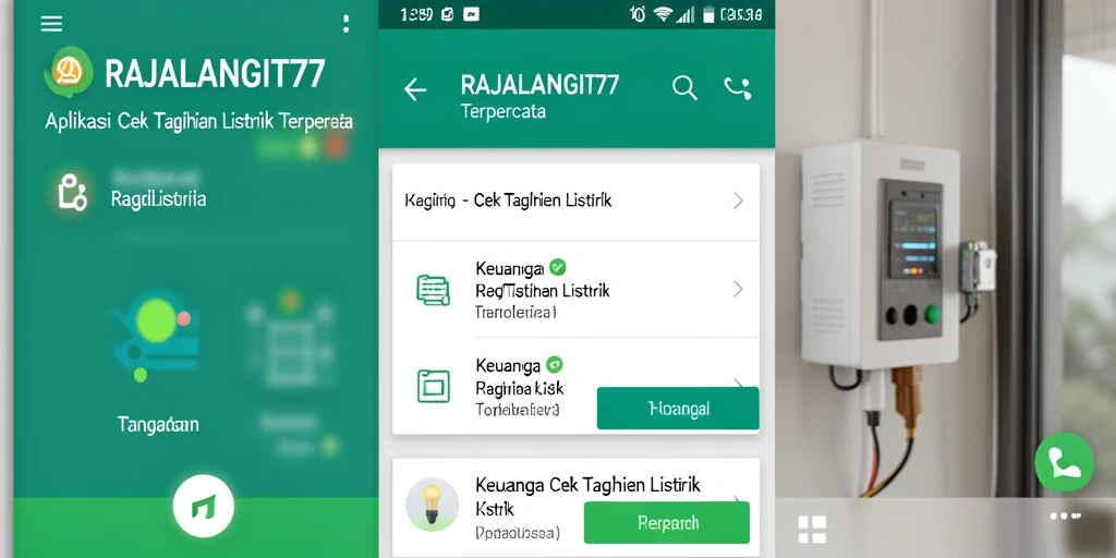 Tampilan antarmuka pengguna RAJALANGIT77 untuk cek tagihan listrik.