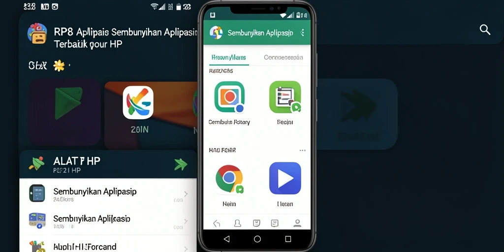 Screenshot utama RP8 menampilkan antarmuka aplikasi Sembunyikan Aplikasi yang ramah pengguna.