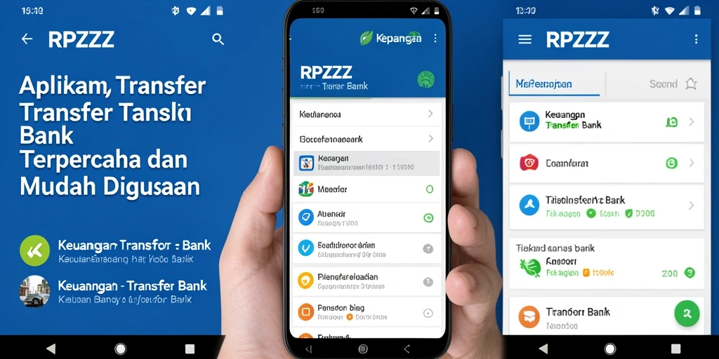 Tampilan antarmuka aplikasi RPZZZ untuk transaksi Transfer Bank.