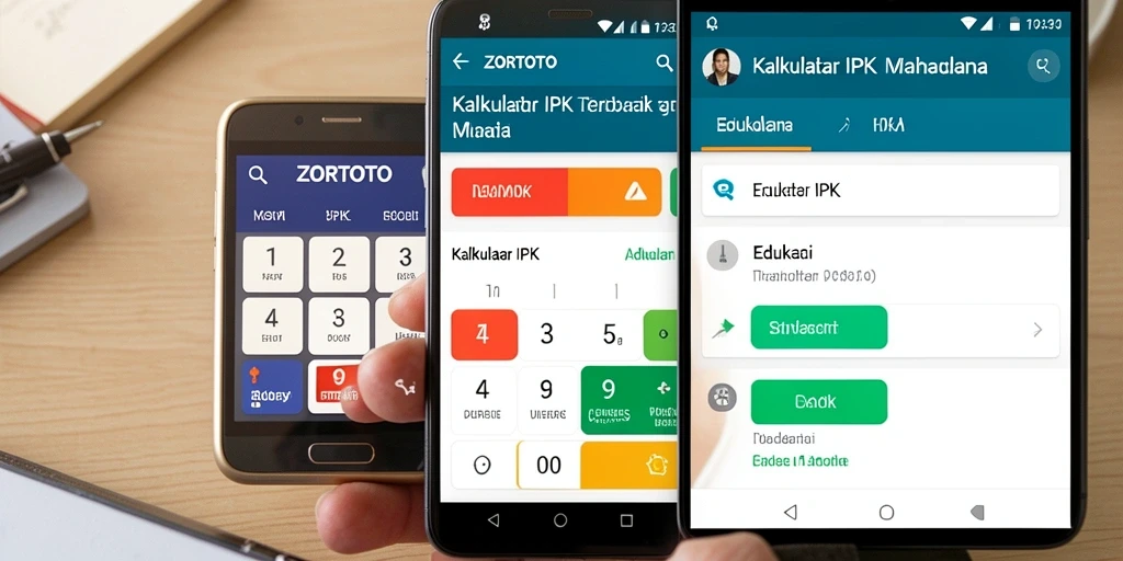 Tampilan antarmuka pengguna ZORTOTO yang simpel dan fungsional untuk Kalkulator IPK.