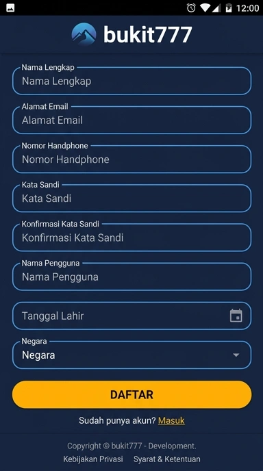 Cara Mudah Registrasi Akun Bukit777 untuk Android